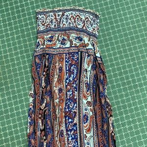 Maxi strapless smocked top dress